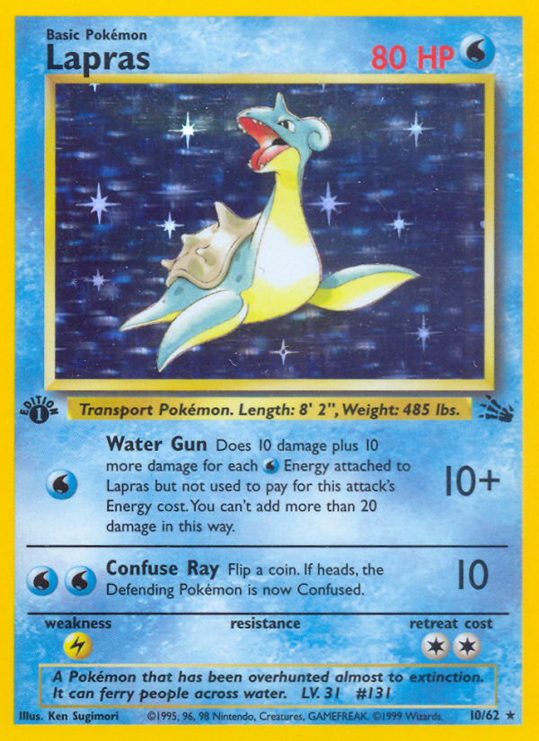 Fossil set Holo Lapras #10/62 first edition